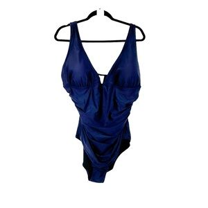J. Crew Swimsuit Ruched Slimming High Cut One Piece NEW BC116